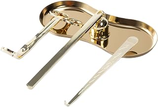 4 Pack Gold Essential Candle Accessory Set, Precision Wick Trimmer Elegant Wick Dipper, Stylish Snuffer Tray Holder, Perfect for Candle Enthusiasts/Lovers
