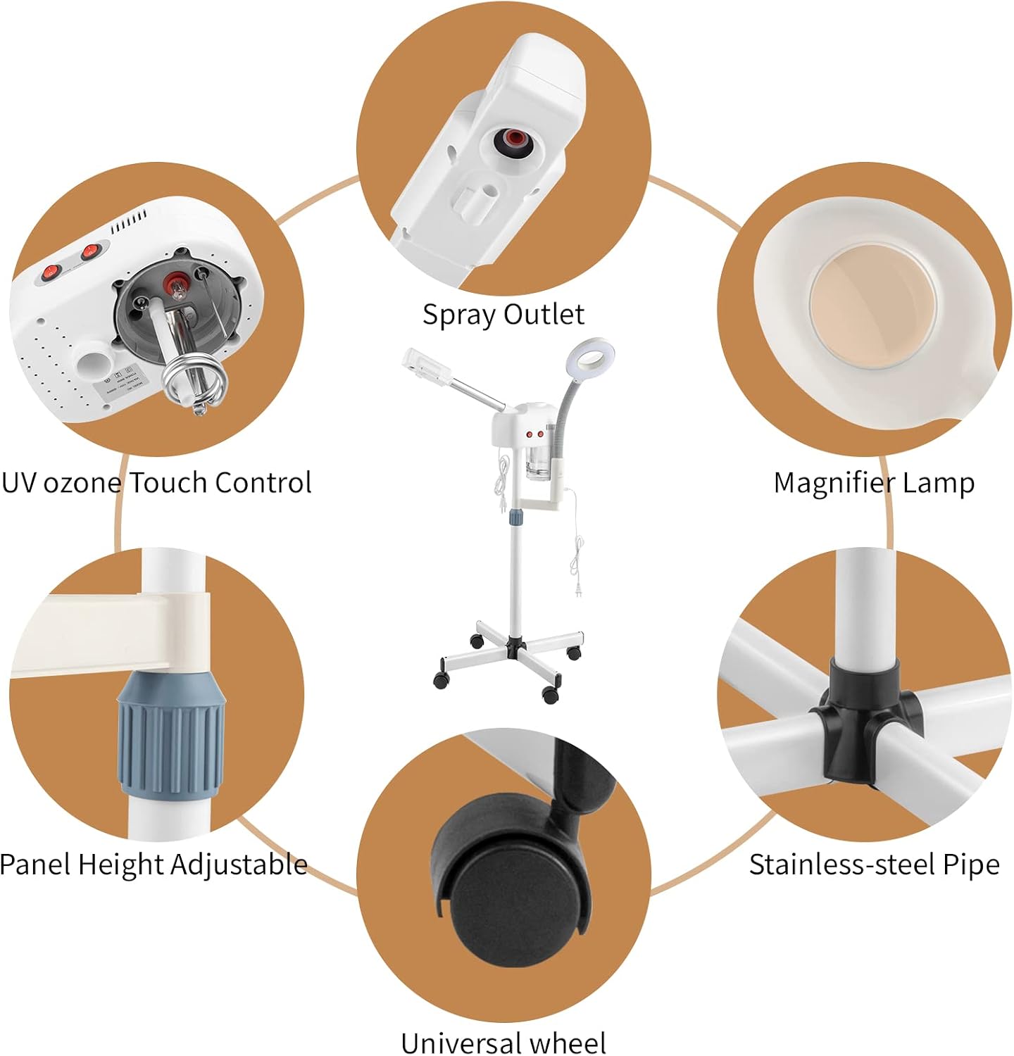 2 in 1 Facial Steamer with 3X Magnifying Lamp - Professional for Home & Beauty Salon