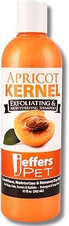 Jeffers Pet Apricot Kernel Exfoliating & Moisturizing Shampoo for Dogs & Cats, 17 oz - Concentrated Coconut Based Formula, Soap Free, Gentle Coat Cleansing, Vitamin Enriched Grooming Care, USA Made