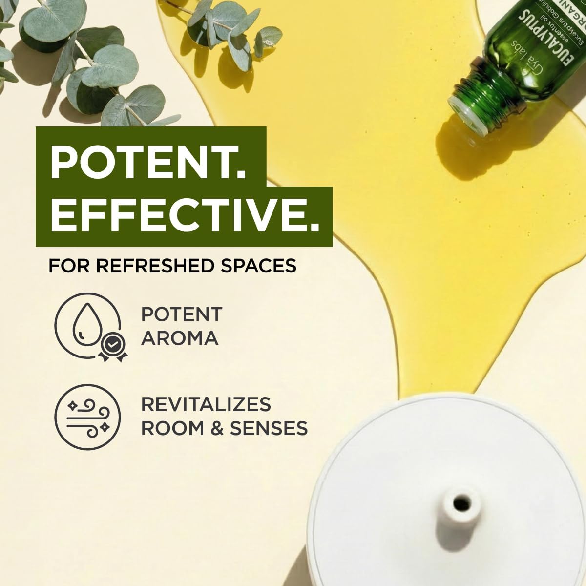 Gya Labs USDA Organic Eucalyptus Essential Oil for Diffuser & Seasonal Comfort - for Skin, Massages, Hair & Scalp Care, Aromatherapy, DIY Candle Making Scents - 0.34 Fl Oz