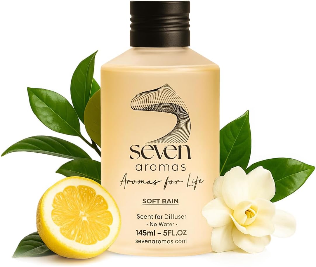 SevenAromas Hotel Scent Diffuser Oil, Luxury Hotel-Inspired Essential Oil for Aromatherapy & HVAC Diffusers – Premium Dropper Bottle - 145 ml 5 FL oz (Soft Rain)