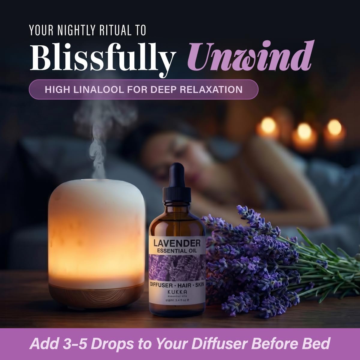 Lavender Essential Oil 4 Fl Oz – Bulgarian Lavender for Diffuser, Aromatherapy, Massage, Skin Care, Hair & DIY Soap & Candle Making | Calming Sleep & Relaxation Scent