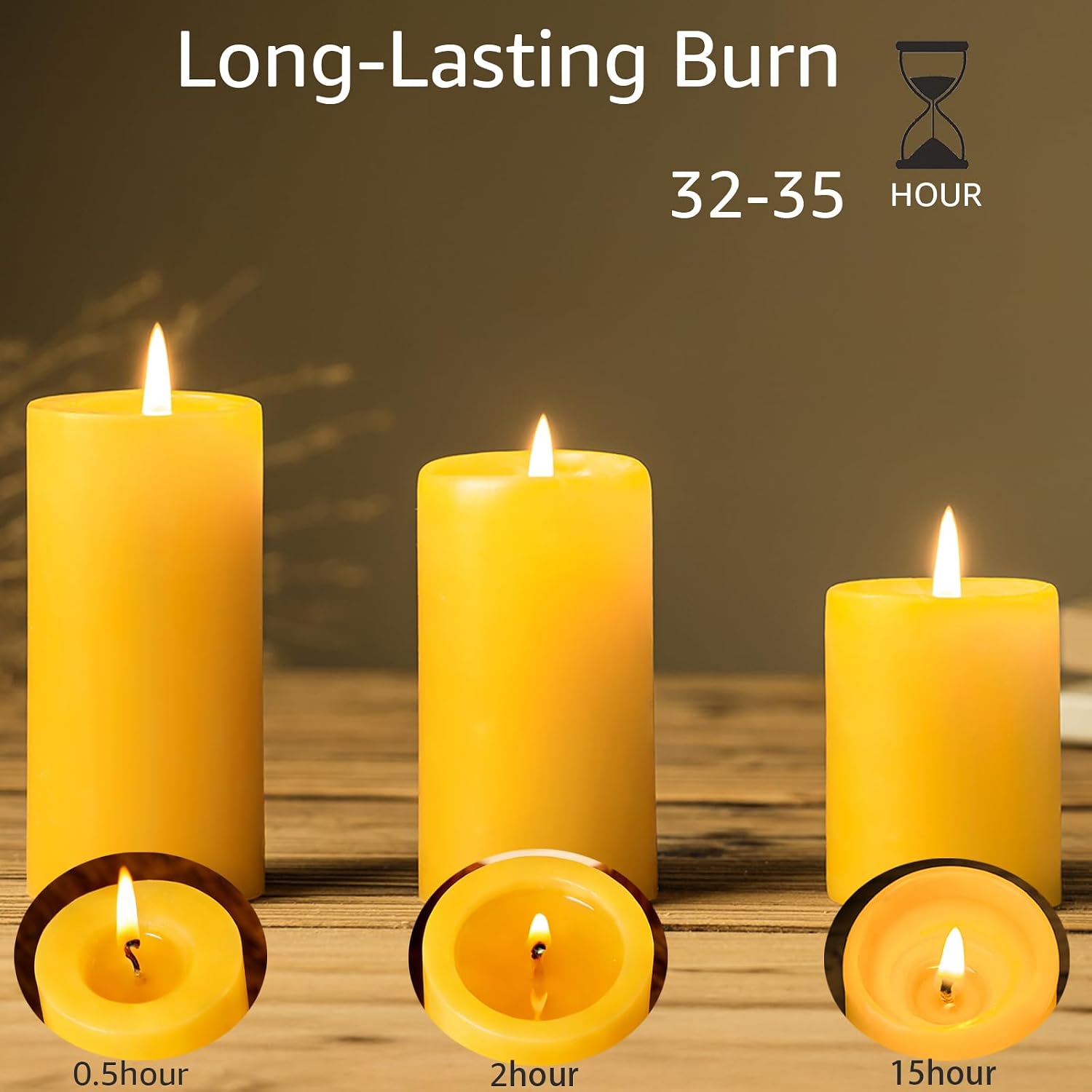 Natural Organic Beeswax Pillar Candles 2x4 Inch Bulk, 100% Pure Bees Wax Candles for Home, 140 Hour Long Burning, Dripless Smokeless Non Toxic Candle for Emergency Parties Meditation Prayer(4 Pack)