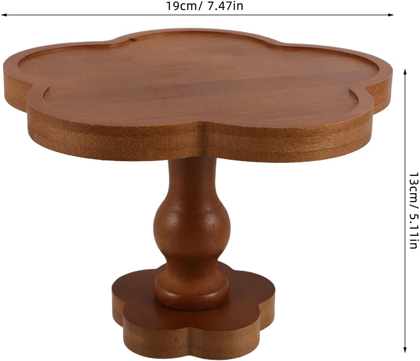 Wood Flower-Shaped Aromatherapy Candle Tray 19x13cm, Footed Decorative Wooden Jewelry and Fruit Bowl for Home Vanity and Desk Display