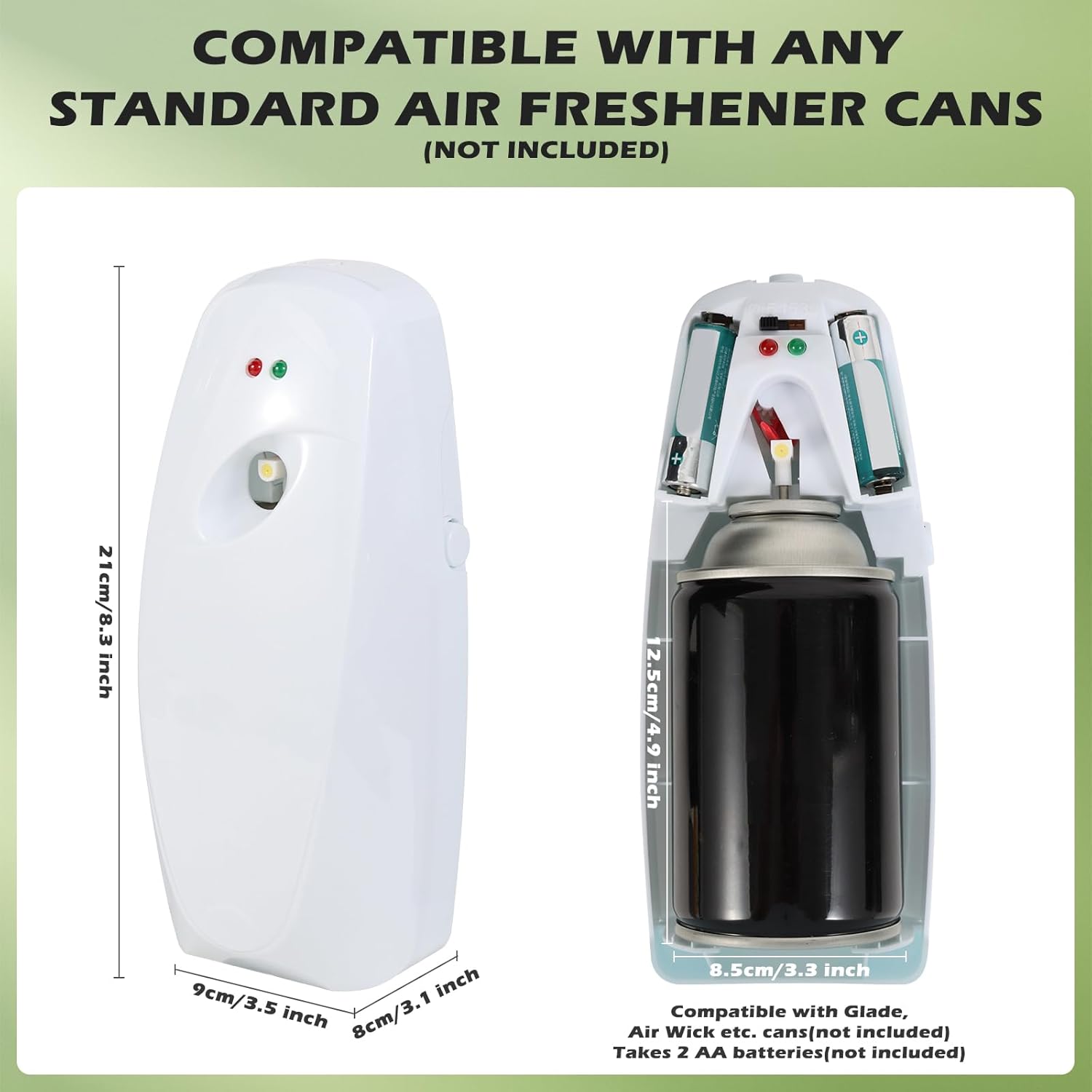 Automatic Air Freshener Spray Dispenser - Commercial and Home Use - Multiple Time Scent/Mist Release Settings for Room/Restroom Sprayer,Air Freshener not Included,White