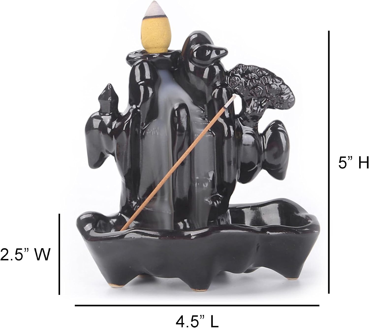 SOUL STICKS Backflow Incense Holder Burner Waterfall Fountain for Home, Office, Yoga, Room Decor & Aromatherapy with 1 Pack of 10 Backflow Fragrance Cones Included (Zen Forest)