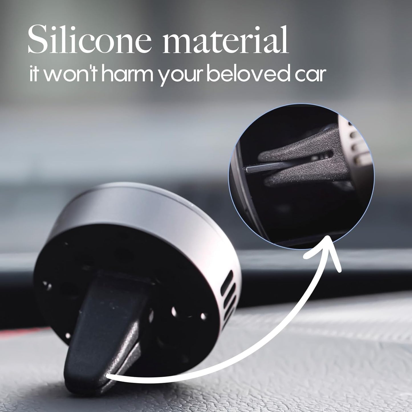 Car Air Freshener Vent Clip, 5 Pack Refills, Essential Oil Car Diffuser (1 Metal Clip + 5 Fragrance Pads), Long Lasting 80 Days, Easy to Clip on Vent, black, Peppermint Eucalyptus