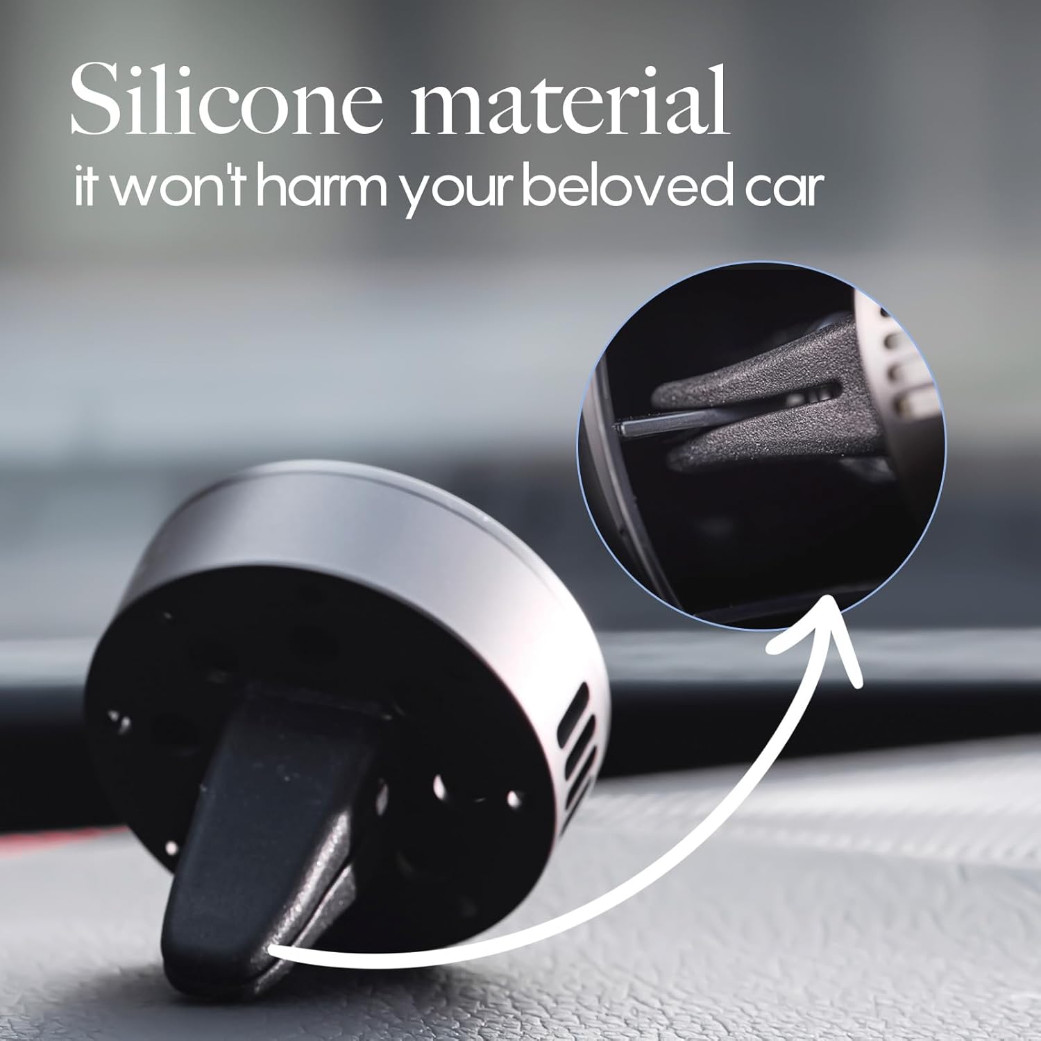 Car Air Freshener Vent Clip, 5 Pack Refills, Essential Oil Car Diffuser (1 Metal Clip + 5 Fragrance Pads), Long Lasting 80 Days, Easy to Clip on Vent, black, Peppermint Eucalyptus