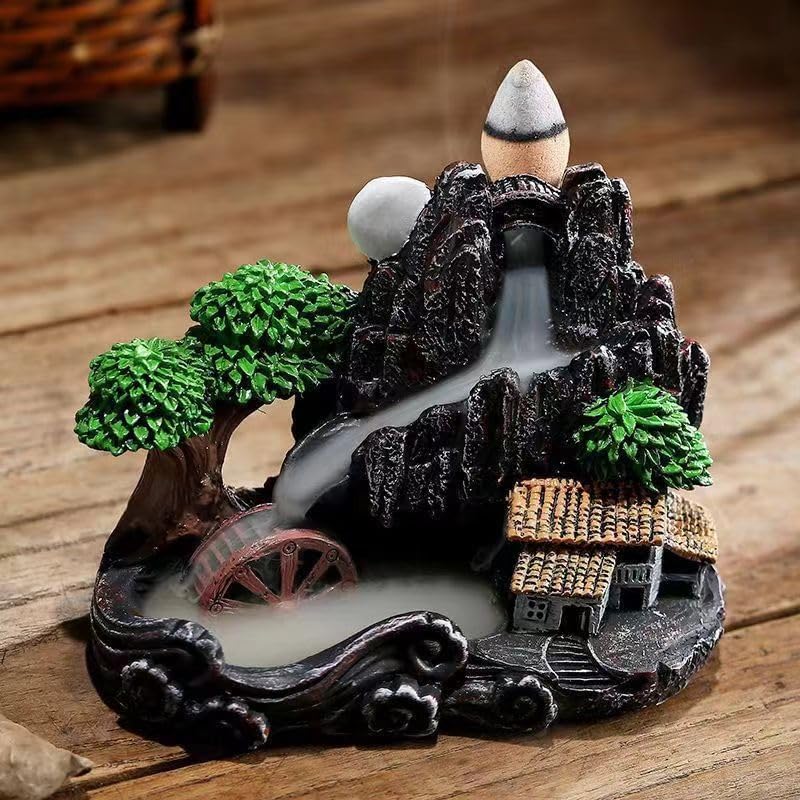 Handmade Incense Burner with 120 Cones, Waterfall Backflow Incense Holder, Fountain Decoration, Aromatherapy Ornament, Apartment Decor, Home Decor, Room Decor
