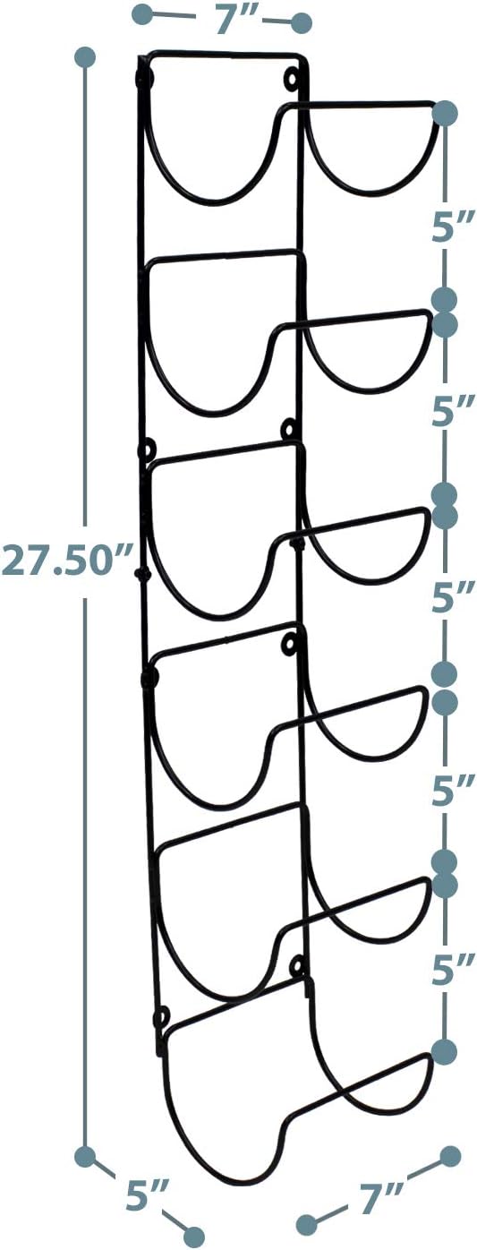 Sorbus Towel Rack Wall Mount – 6 Compartments of Black Metal Bathroom Towel Holder Set - Bathroom Organizer, for Gym Spa, Camper, Rv, Back of Door, Cabinet - Wine Rack Wall Mounted for Kitchen, Bar