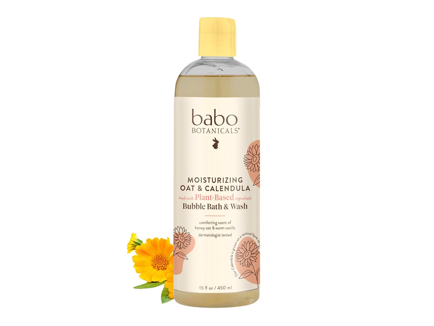 BABO Botanicals Moisturizing Oat & Calendula 2-in-1 Bubble Bath & Wash – Lightly Scented Gentle Cleanser for Dry or Sensitive Skin – Safe for Baby, Toddler, Kids & Family – Vegan – 1 or 2 Pack