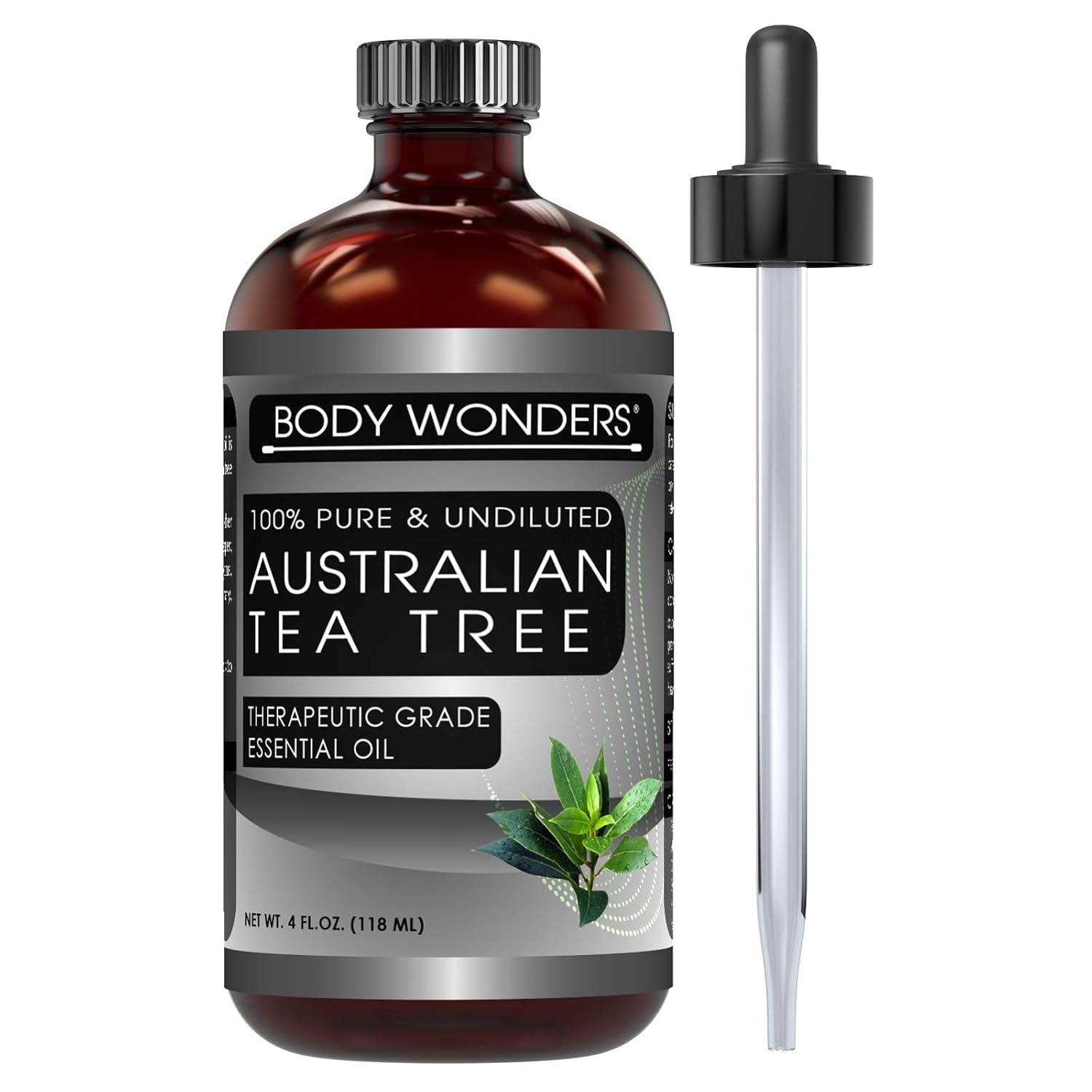 Australian Tea Tree Essential Oil | 100% Pure & Undiluted | 4 Fl. Oz (118 ml) | Therapeutic Grade | Packaged in USA