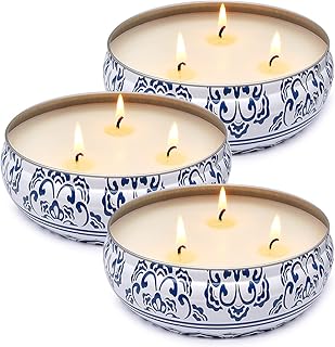 Large Citronella Candles Outdoor and Indoor, 3 Packs 13.5oz 3-Wick Soy Wax Portable Travel Tin Candle for Home Garden Patio Yard Balcony and Summer Gift