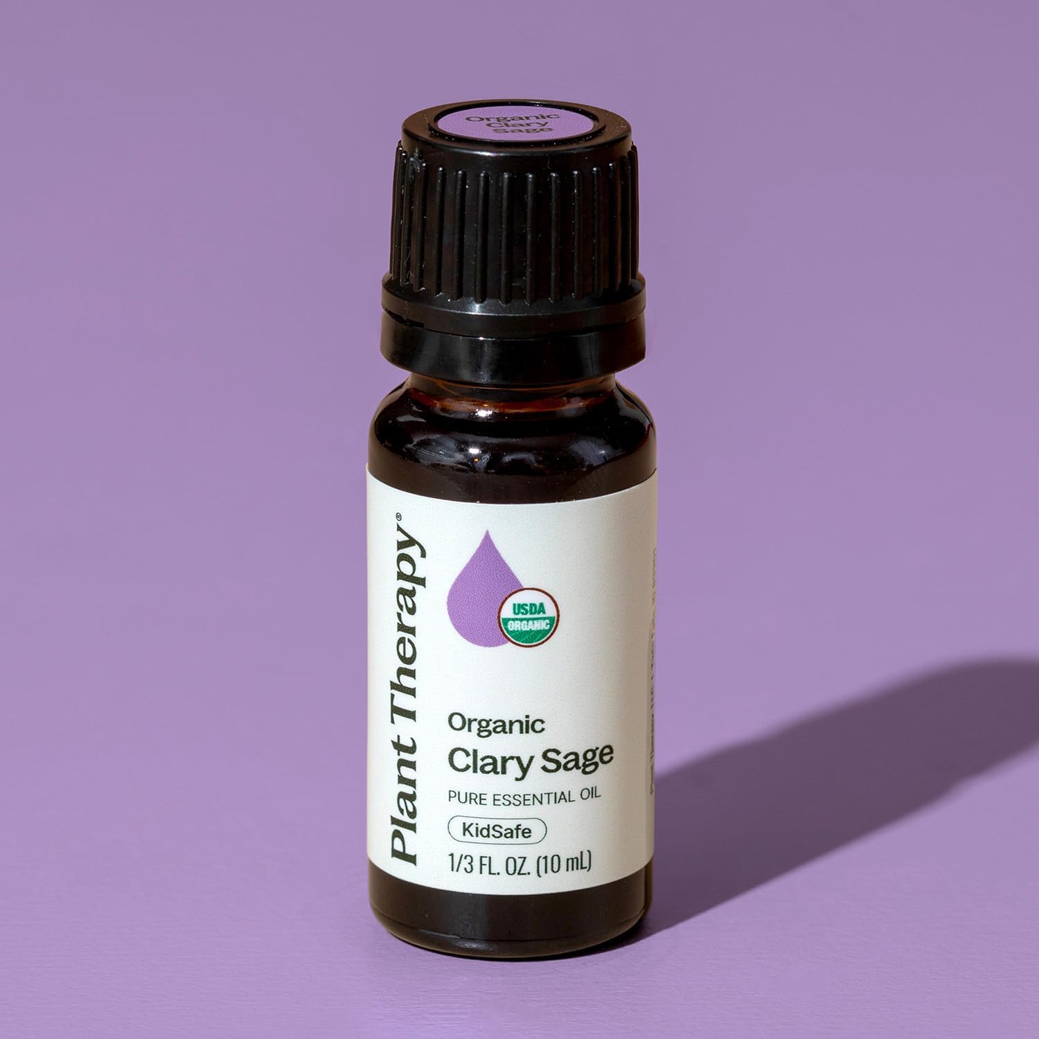 Plant Therapy Organic Clary Sage Essential Oil 10 mL (1/3 oz) 100% Pure, Undiluted, USDA Certified Organic, Natural Calming Aromatherapy for Sleep, Hair, Skin, and Women’s Health