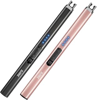 Electric Candle Lighter with Flashlight USB C Rechargeable Arc Lighters for Candles Windproof Plasma for Camping BBQ Stove Home Emergency with Safety Switch LED Battery Display