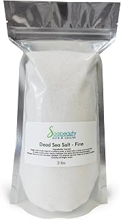 Soapeauty Dead Sea Salt Fine Grain | 100% Pure & Natural | Mineral Rich Bath Salt Soak | for Body Scrubs, Salt Soap Making, Spa & Skincare | 3 lbs