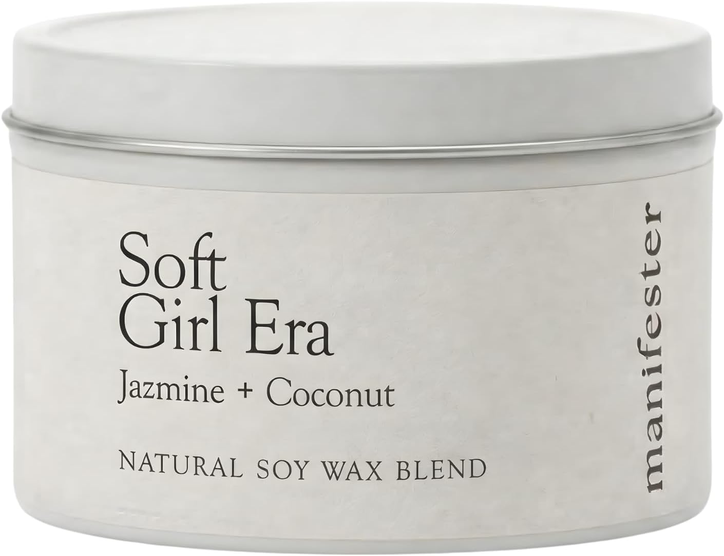 Soft Girl Natural Soy Wax Candle with Mantra – Clean Burn 100% Cotton Wick (No Lead or Zinc) – Phthalate-Free & Paraben-Free – Long-Lasting – Gift for Women – 6 oz (Soft Girl Era Jasmine + Coconut)