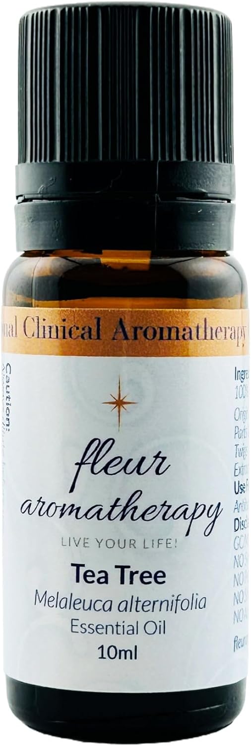 Tea Tree Essential Oil 10ml – 100% Pure Melaleuca alternifolia – Steam Distilled – GC/MS Tested – Fresh, Medicinal & Clarifying Aroma – Professional Clinical Aromatherapy Quality – Fleur Aromatherapy