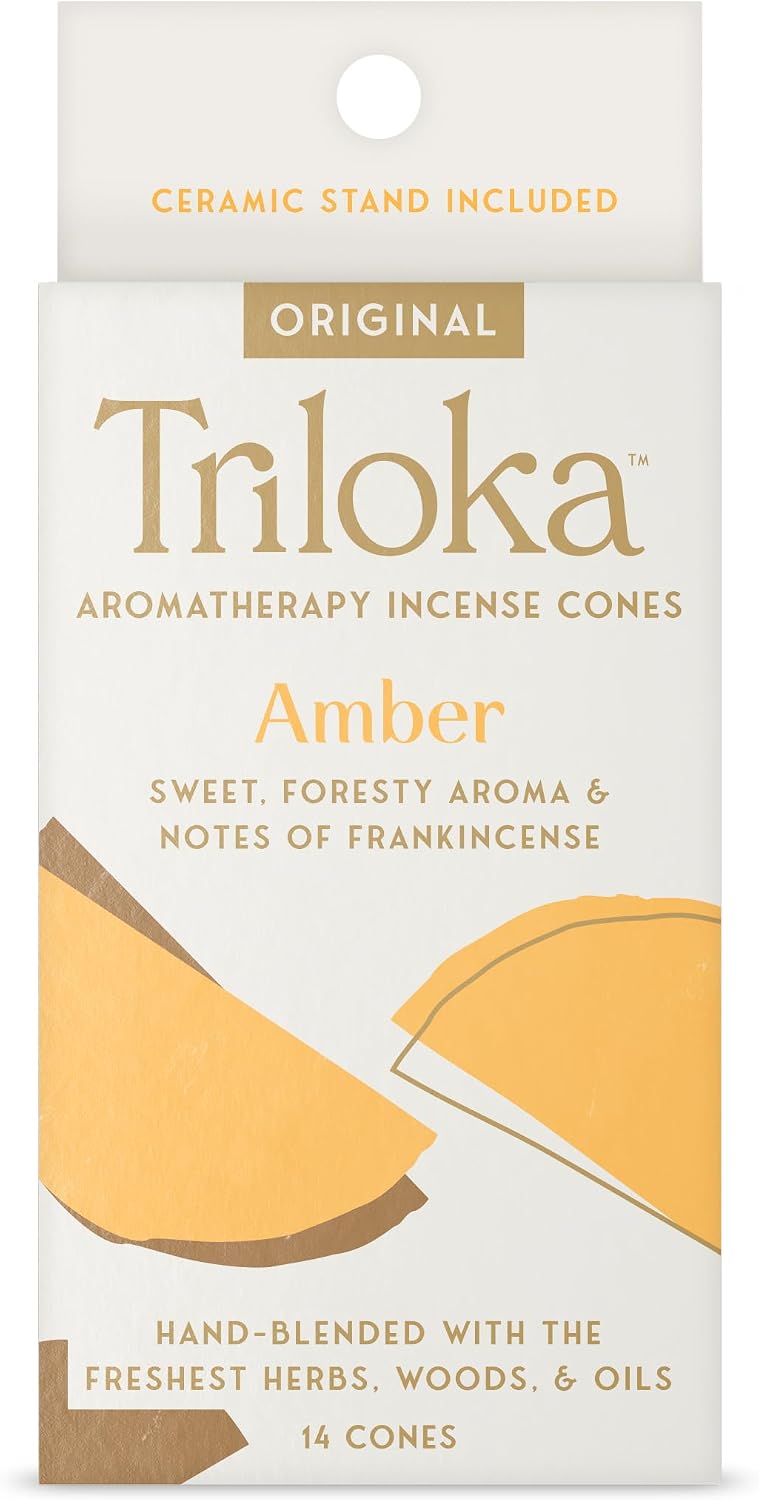 Triloka Incense Cones, Amber, 20 Grams