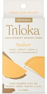 Triloka Incense Cones, Amber, 20 Grams