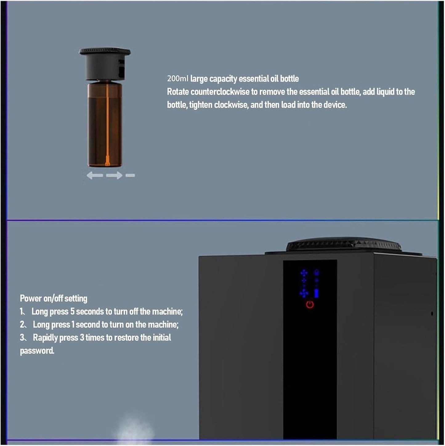 Waterless Scent Diffuser Fragrance Collection 200Ml Essential Oil Nebulizer with Coverage up to300m² Multi-Angle Diffusion Magnetic Anti-Theft Lock Fragrance Diffuser for Home Office Hotel