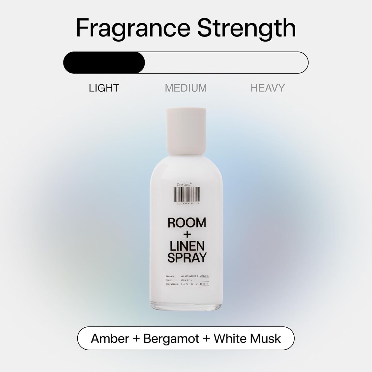 DedCool Room + Linen Spray in Xtra Milk | Natural Fabric Spray | Non-Toxic, Essential Oil Infused | Freshens Home, Bedding, Couch, Closet & Bath | 3.4 fl oz