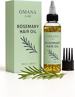 Organic Rosemary Essential Oil mixed with Castor, Argan and Tea Tree Rosemary Oil for Hair Growth (100ml/3.3fl oz) Pre-Diluted, Essential Oil, Strengthen Hair, Minimize Breakage, Stimulate Follicles