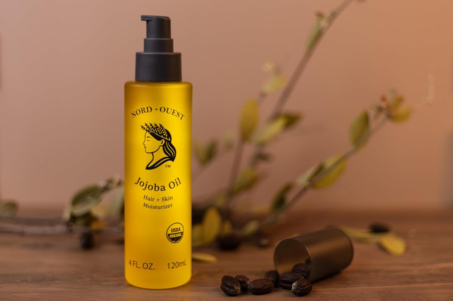 USDA Organic Jojoba Oil - 4 oz | Cold-Pressed & Natural Moisturizer for Face, Skin, Hair & Nails | Pure, Hexane Free Base Carrier Oil | Jojoba Oil Organic