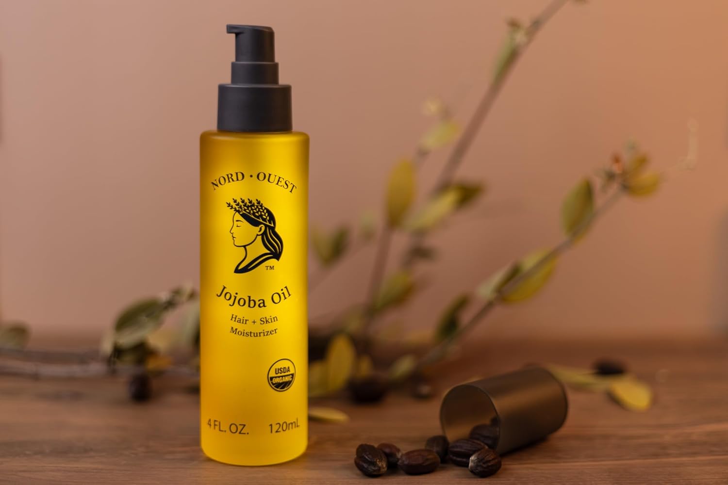 USDA Organic Jojoba Oil - 4 oz | Cold-Pressed & Natural Moisturizer for Face, Skin, Hair & Nails | Pure, Hexane Free Base Carrier Oil | Jojoba Oil Organic