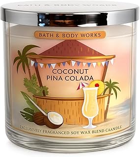 Bath & Body Works Coconut Piña Colada 3-Wick Candle – Tropical Coconut Pineapple Soy Wax Blend Candle