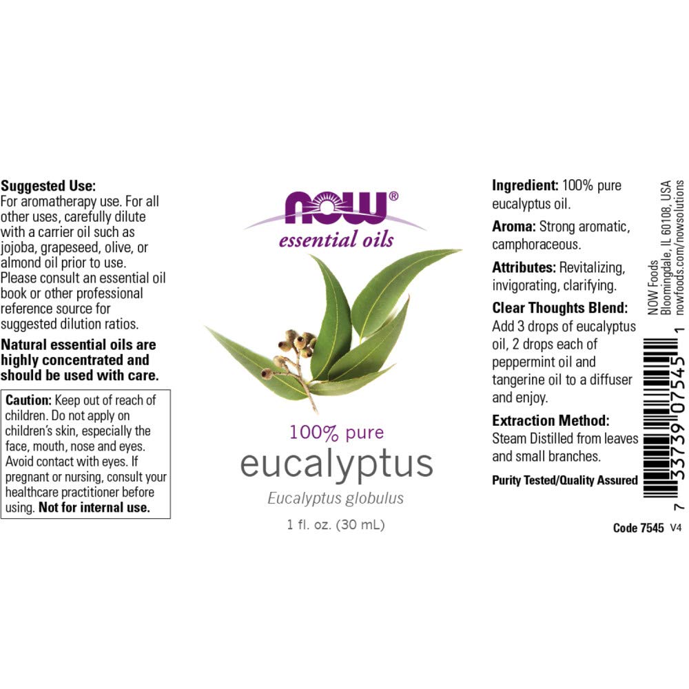 3-Pack Variety of NOW Essential Oils: Pure & Natural Blend - Lavender, Eucalyptus, Peppermint