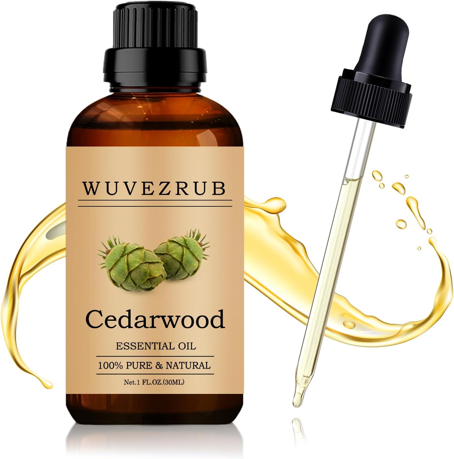 Cedarwood Essential Oil 30ML - 100% Pure and Natural Oils for Aromatherapy Diffuser - 1 Fl Oz/Cedarwood