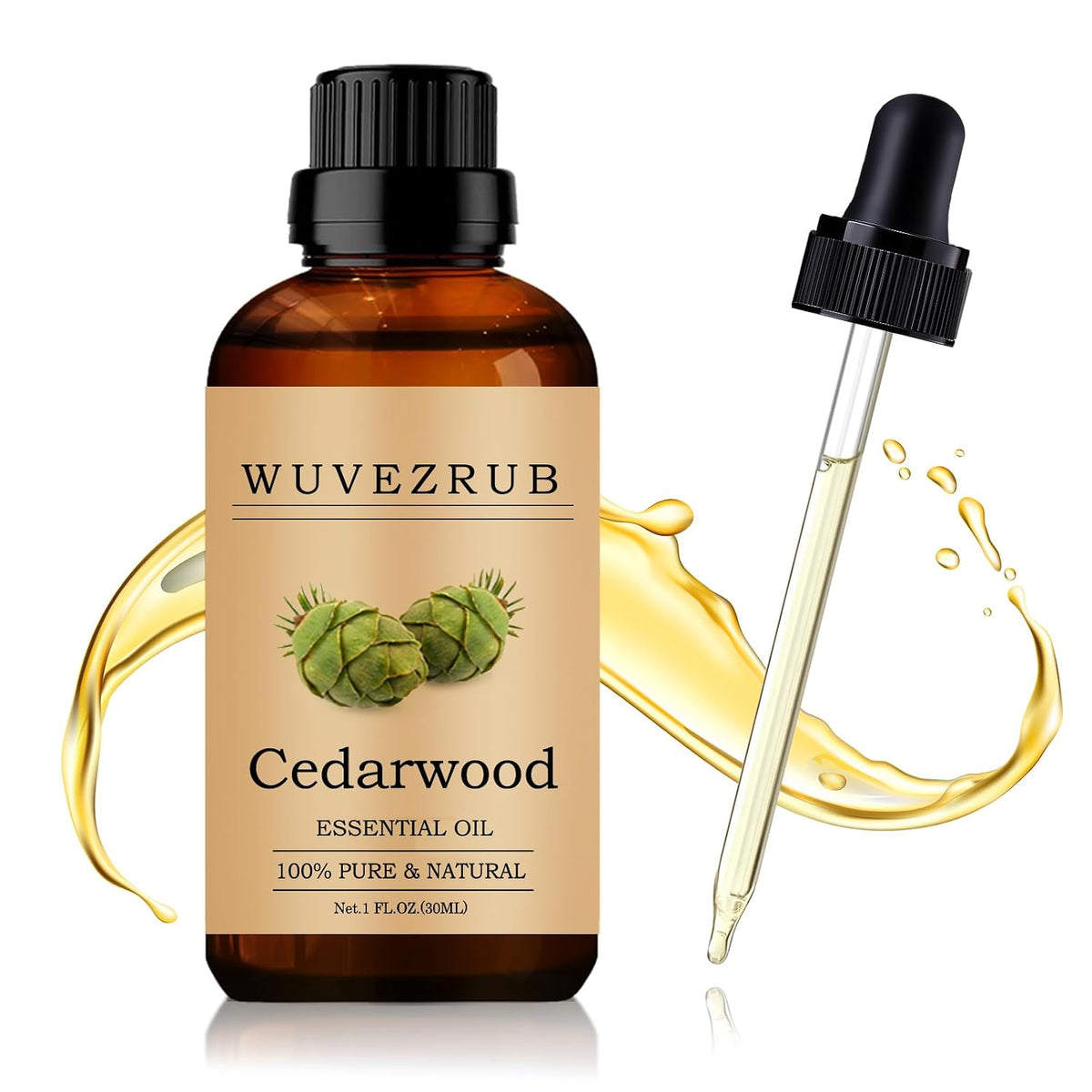 Cedarwood Essential Oil 30ML - 100% Pure and Natural Oils for Aromatherapy Diffuser - 1 Fl Oz/Cedarwood