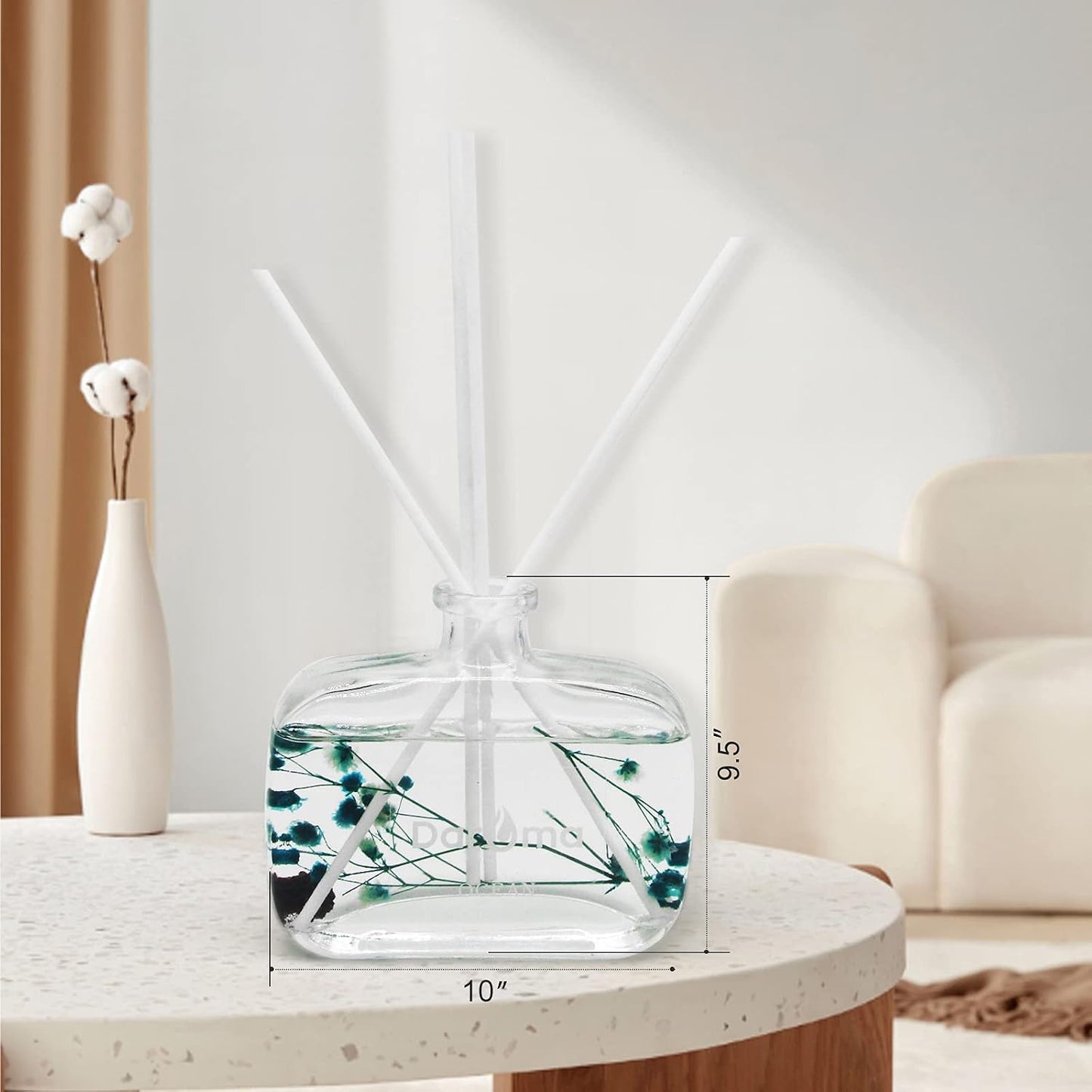 Reed Diffuser Set with Sticks, Daroma Dried Flowers Aromatherapy Reed Diffuser with Nature Essential Oil, Fragrance Scent Diffuser for Home Décor & Office, for Birthday,Christmas,Ocean Mist
