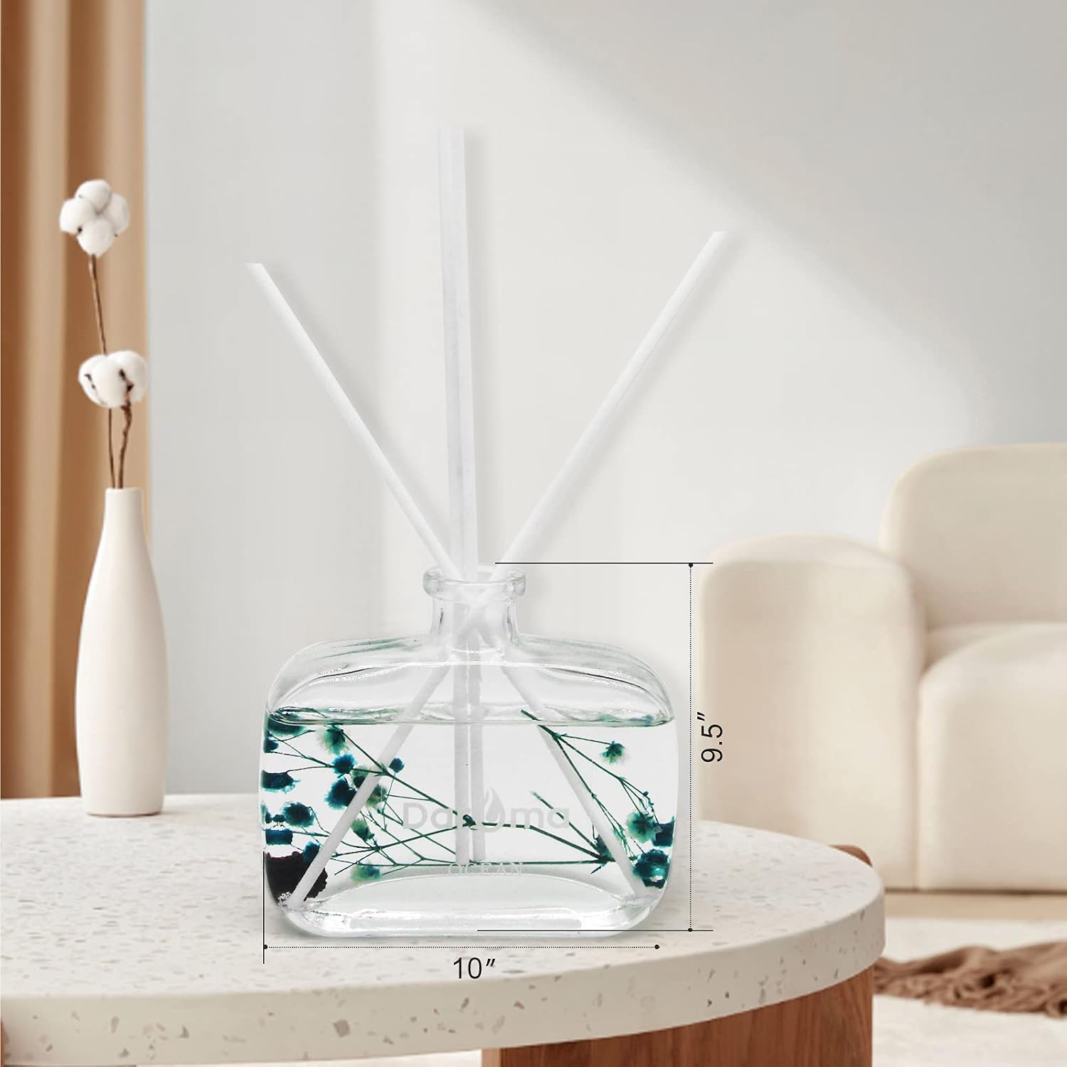 Reed Diffuser Set with Sticks, Daroma Dried Flowers Aromatherapy Reed Diffuser with Nature Essential Oil, Fragrance Scent Diffuser for Home Décor & Office, for Birthday,Christmas,Ocean Mist