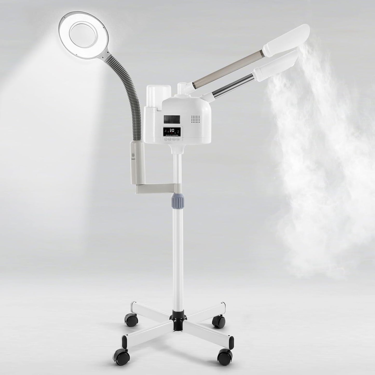 Artist hand Facial Steamer Professional 3 in 1 Hot and Cold Facial Steamer with 5X LED Magnifying Lamp, Esthetician Face Steamer Fast Heating for Beauty Salon Spa Home Use