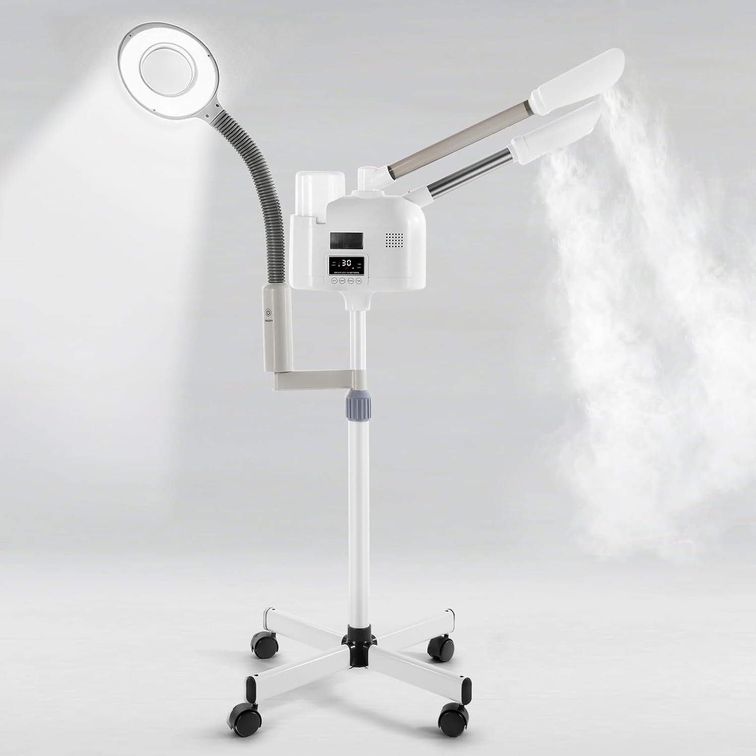 Artist hand Facial Steamer Professional 3 in 1 Hot and Cold Facial Steamer with 5X LED Magnifying Lamp, Esthetician Face Steamer Fast Heating for Beauty Salon Spa Home Use