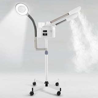 Artist hand Facial Steamer Professional 3 in 1 Hot and Cold Facial Steamer with 5X LED Magnifying Lamp, Esthetician Face Steamer Fast Heating for Beauty Salon Spa Home Use
