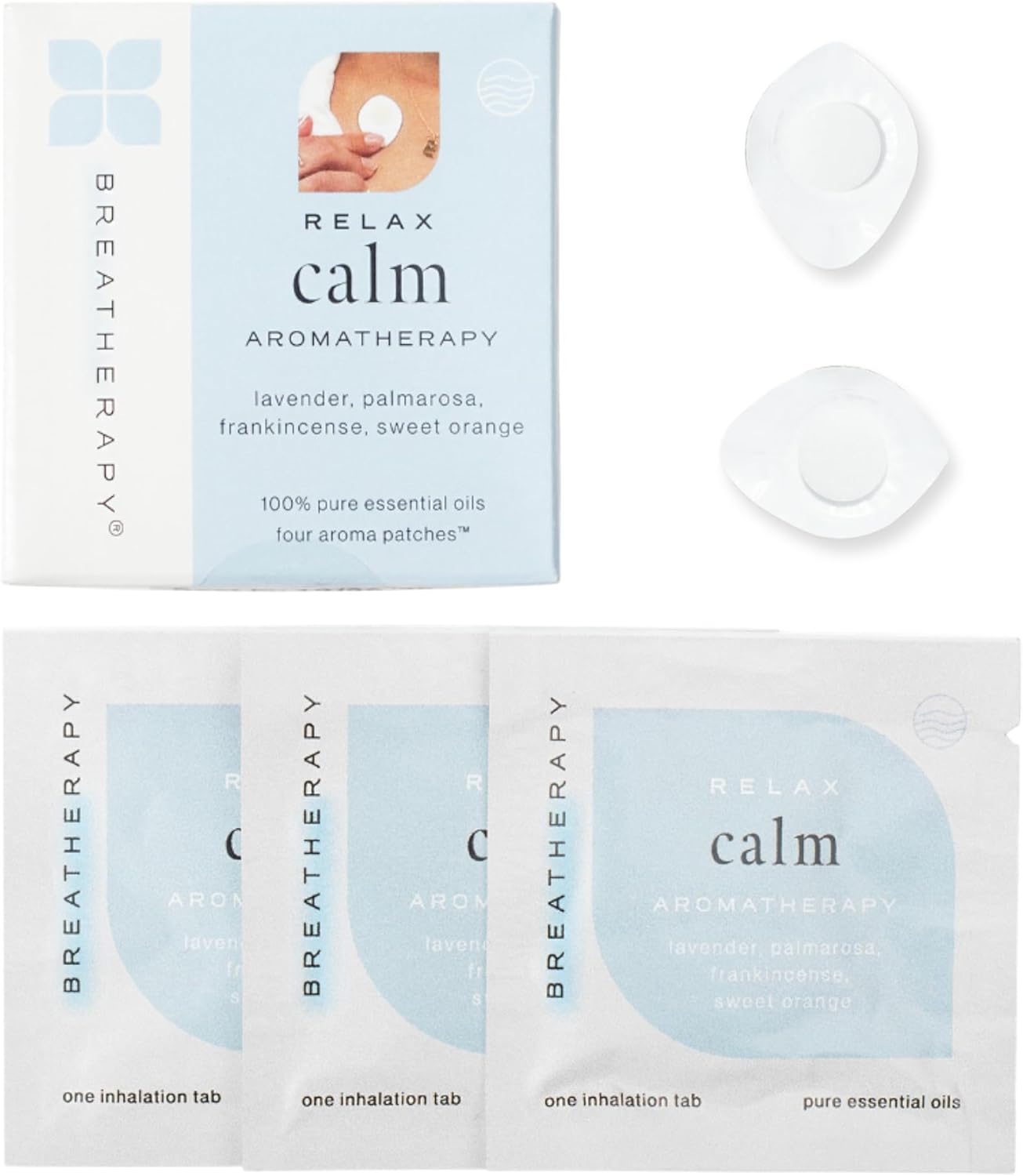 Aromatherapy Calming Patches - Pure Essential Oil Aroma Patch - Lavender and Frankincense Essential Oils for Calm - 4-Pack