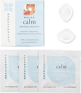 Aromatherapy Calming Patches - Pure Essential Oil Aroma Patch - Lavender and Frankincense Essential Oils for Calm - 4-Pack