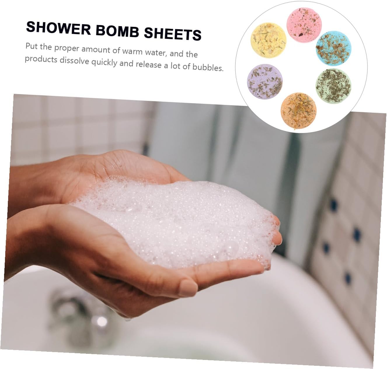 6pcs Aroma Bath Flakes Shower Bombs Bath Accessories Sheets Aroma Tablets Refreshing Experience