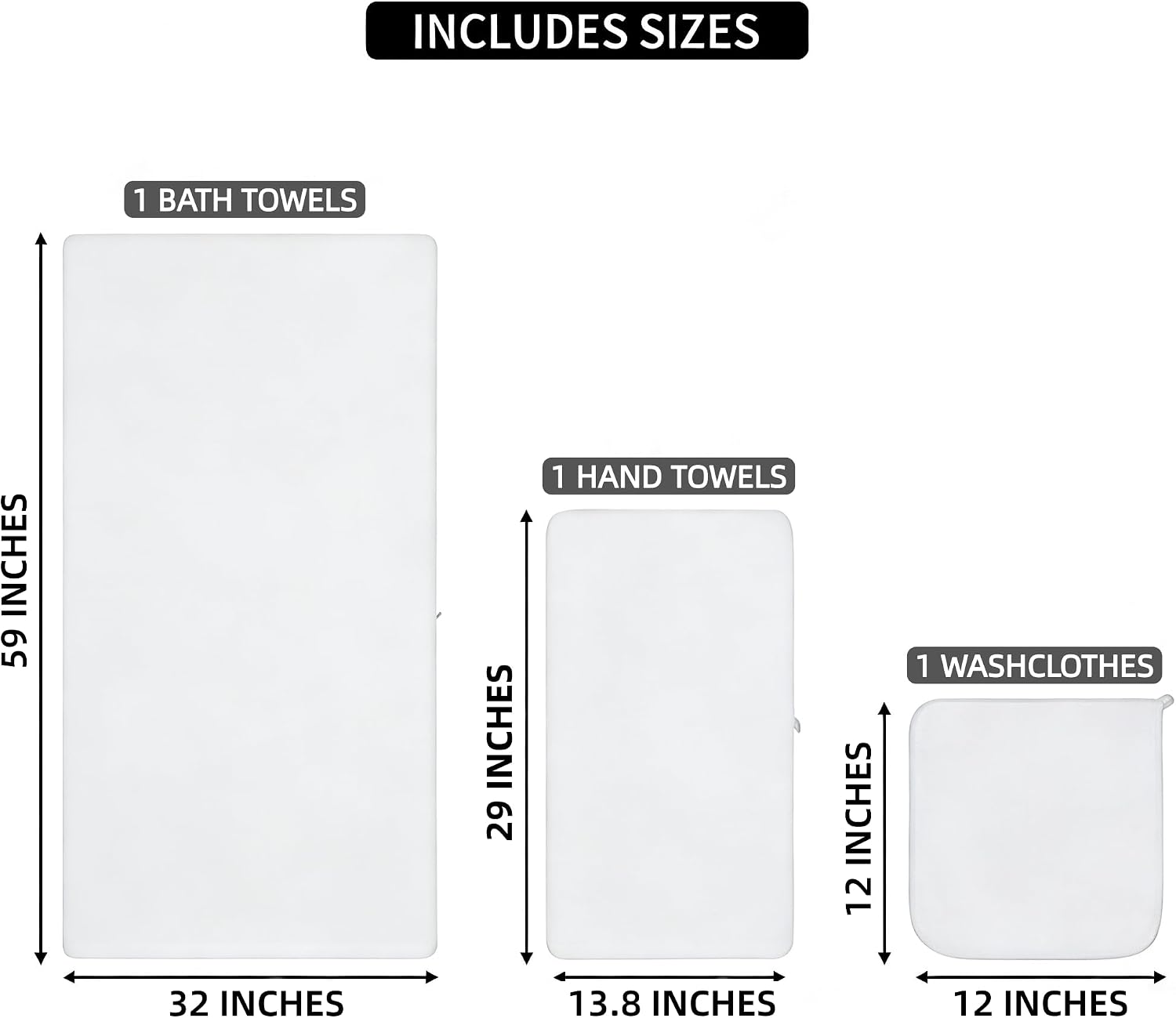 Forest Grey Oversized Ultra Fiber Coral Fleece 3 Piece Set 1 Washcloths, 1 Hand Towels, 1 Bath Towels Super Absorbent, Applicable Shower Towel for Bathroom Spa Gym Hotel Yoga