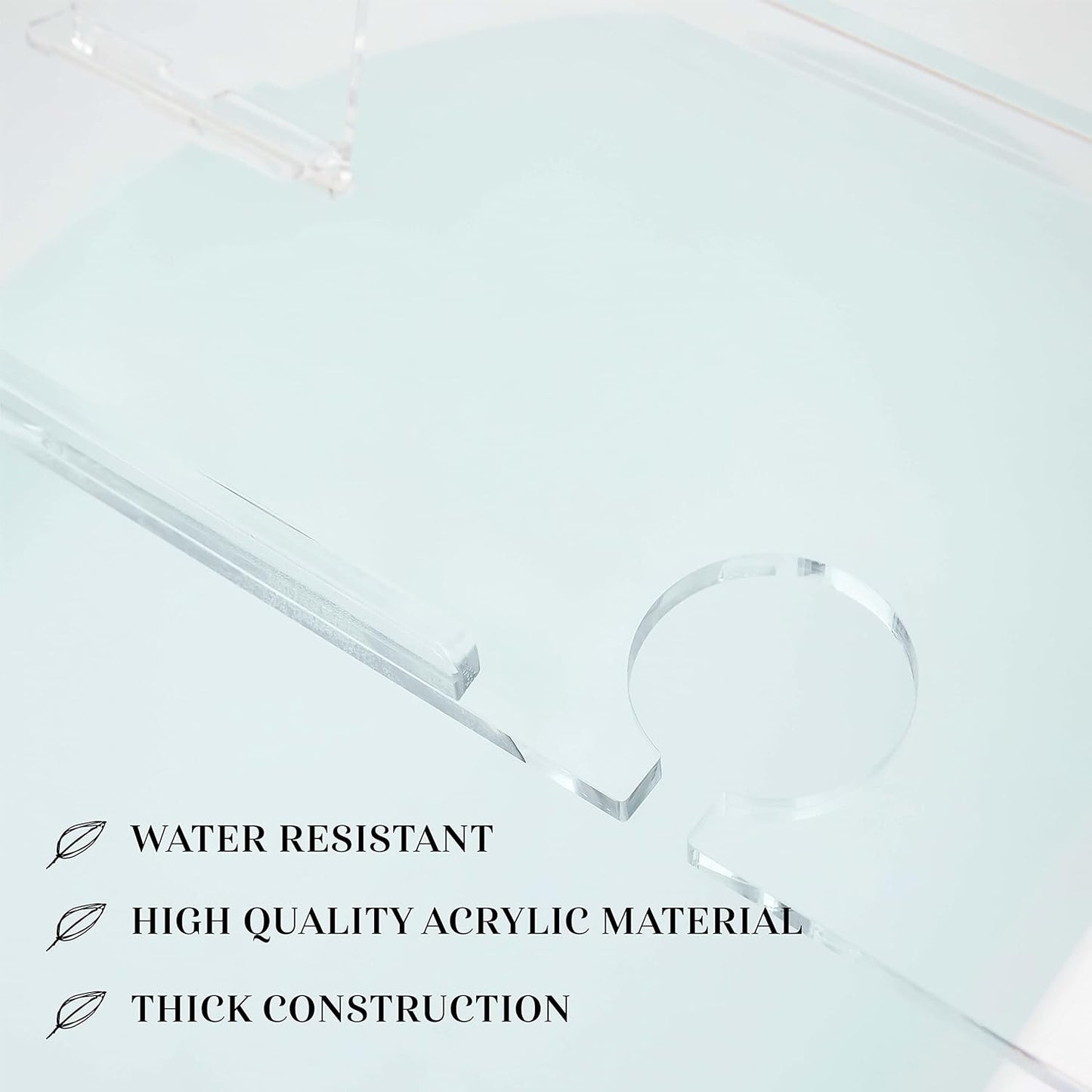 38" Classic-Clear Bathtub Tray Caddy Tub Shelf, Spa Board Luxury Bathroom Bath tub Table, Waterproof Acrylic Tub Caddy Fits Across Bathtub, Book Rack, iPad, Easy To Clean (38")