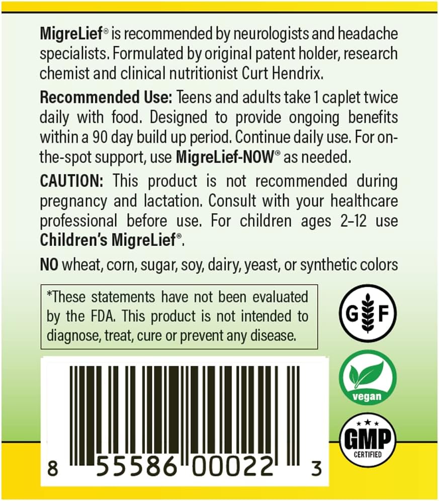 Nutritional Support & Comfort Kit for Migraine Sufferers - MigreLief Original Daily Triple Therapy Formula, Plus MigreLief Comfort Stick Essential Oils Roll-On (10ml) - 1 Month Supply.