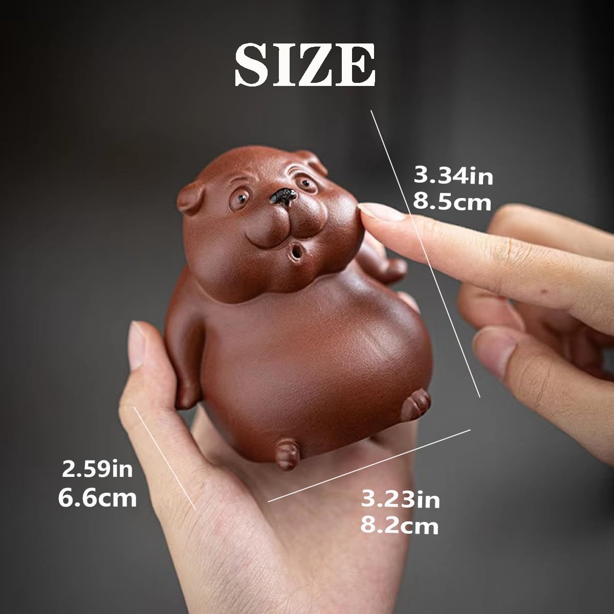 EAEDMY 2pcs Curious Puppy Figurine Incense Holder for Stick, Burner Incense Stick Holder, Purple Sand Kongfu Tea Pet Set for Tea Table Desk Tearoom Decoration Ornament