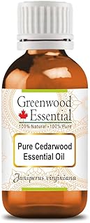 Greenwood Essential Pure Cedarwood Essential Oil (Juniperus virginiana) Steam Distilled Premium Grade for Diffuser and Aromatherapy 30ml (1.01 oz)