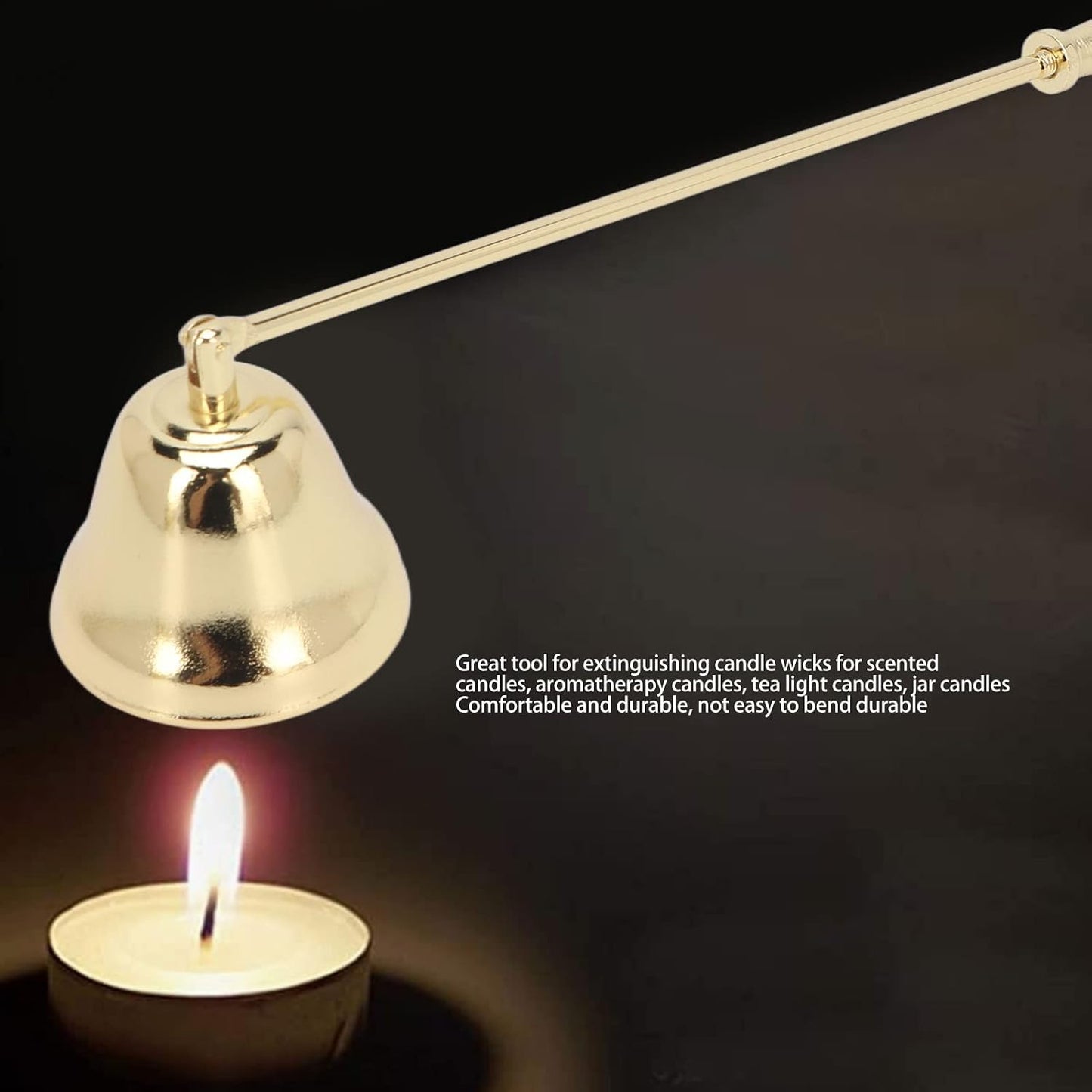 3pcs Candle Snuffer, Bell Shaped Iron Plating Long Handle with Non-Slip Grip Candle Extinguisher, Candle Snuffer for Safely Extinguishing Wick