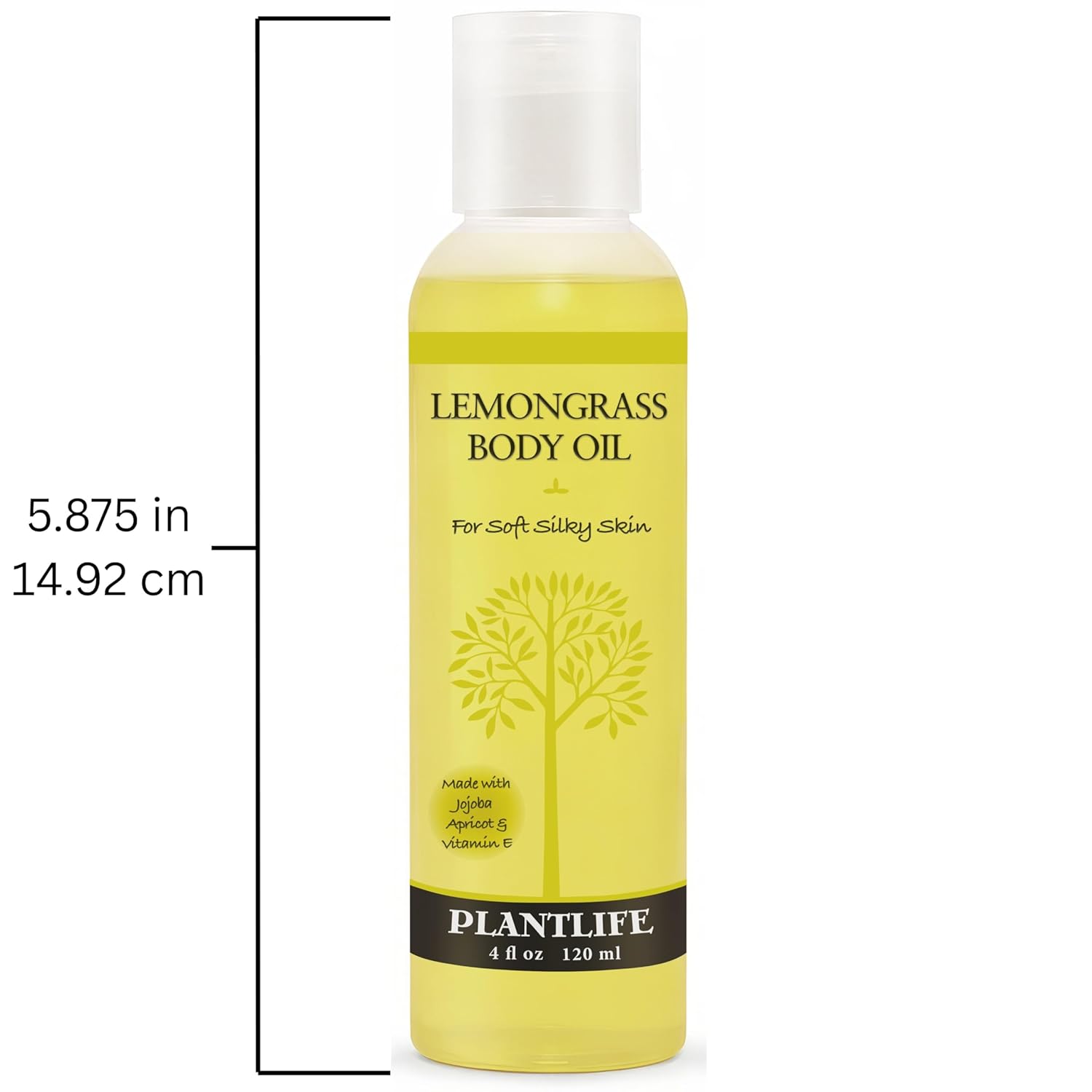 Plantlife Lemongrass Body Oil - Moisturizing Natural Body Oil for All Skin Types - Nourishing Dry Skin and Making It Feel Soft and Silky for Women & Men - Bath, Body & Massage Oil - 4oz