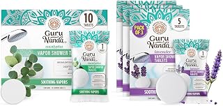 GuruNanda Eucalyptus Vapor Shower Tablets 10Ct & Lavender Vapor Shower Tablets 15Ct