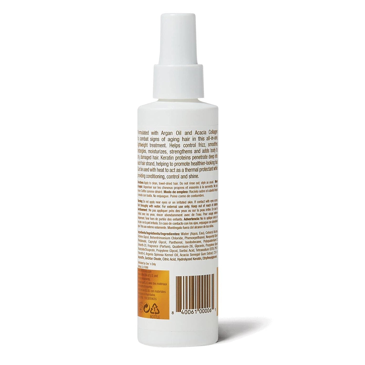 One 'n Only Argan Oil 12-in-1 Daily Treatment, Lightweight, Helps Control Frizz, Smooths, Detangles, Moisturizes, Strengthens and Adds Body to Dry, Damaged Hair, 6 Fl. Oz